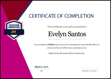 About Me certificate 02